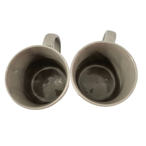 Vintage 1980’s JMP Japan Chromatics Gray 11 Oz Stoneware Mugs Cups – Set of 2 - Picture 3 of 16